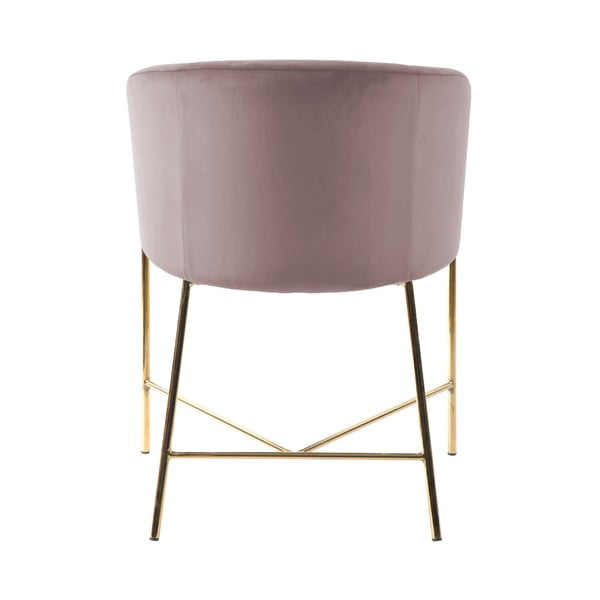 Pastelno roza stol z zlatimi nogami Interstil Nelson-image-4