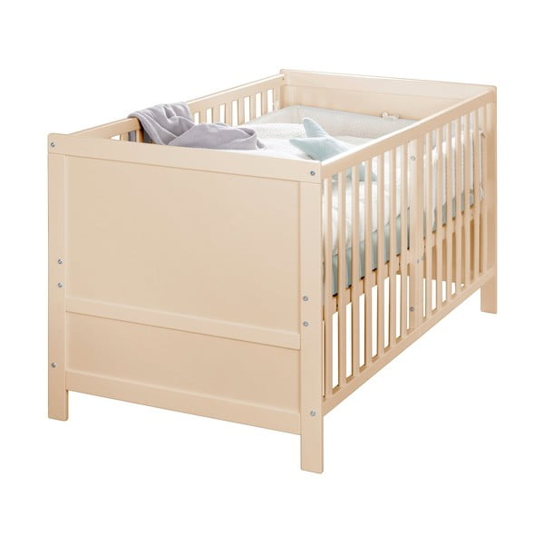 Otroška posteljica z nastavljivo višino 70x140 cm v naravni barvi Easy Sleep – Roba-image-3