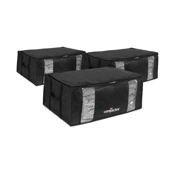 Črne vakuumske plastične škatle za shranjevanje v kompletu 3 ks 65x45x27 cm Black Edition – Compactor-image-2