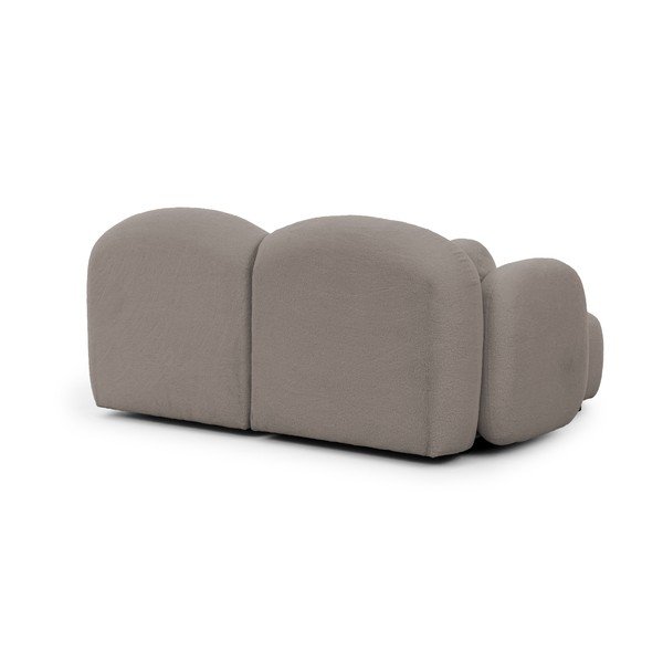 Siva kotna sedežna garnitura iz tkanine bouclé (levi kot/z ležalnikom) Orbit – Ropez-image-3