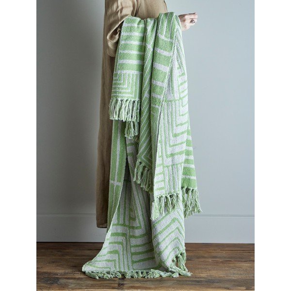 Zelena odeja iz mešanice bombaža 130x155 cm Velva – Bloomingville-image-1