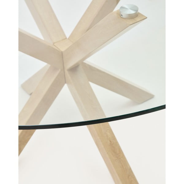 Okrogla jedilna miza s stekleno mizno ploščo ø 150 cm Argo – Kave Home-image-2