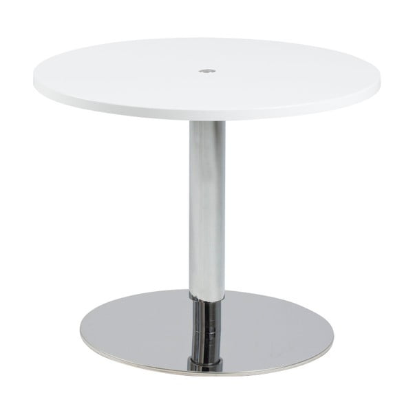 Bela zložljiva miza z nogo iz nerjavečega jekla Actona Sortello