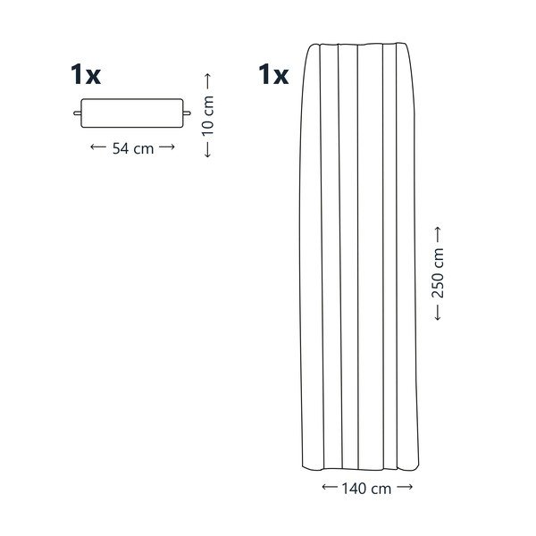 Svetlo siva zavesa AmeliaHome Pleat, 140 x 250 cm-image-2