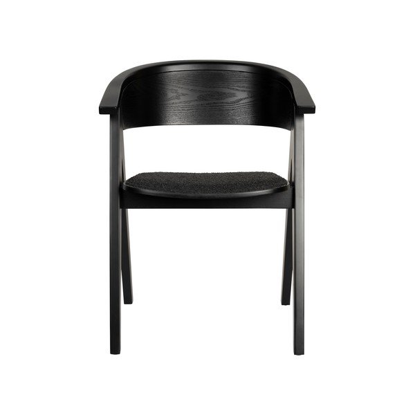 Črn oblazinjen jedilni stol z nasloni za roke NDSM – Zuiver-image-3