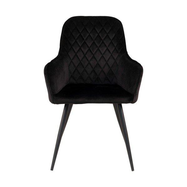 Črni oblazinjeni jedilni stoli v kompletu z nasloni za roke 2 ks Harbo – House Nordic-image-2