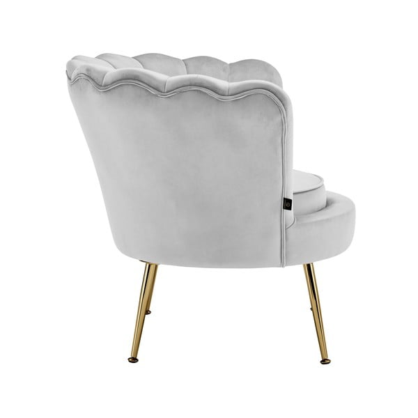 Svetlo siv žameten fotelj Kelsey – Støraa-image-2