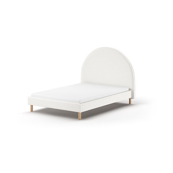 Bela oblazinjena postelja z letvenim dnom 140x200 cm MOON – Vipack