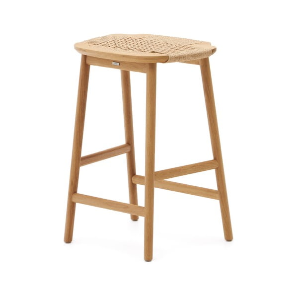 Barsko stol iz masivnega hrasta v naravni barvi (višina sedeža 65 cm) Enit – Kave Home