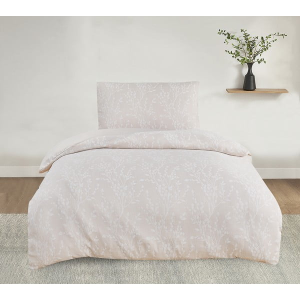 Bež enojna posteljnina iz žakarja 140x200 cm Boston – My House