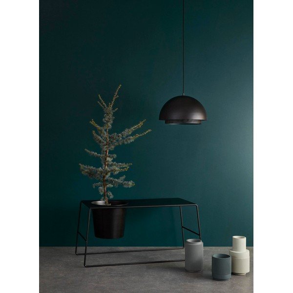 Črna kovinska mizica z vgrajenim cvetličnim loncem Hübsch Metal-image-1