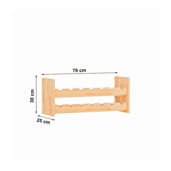 Stensko stojalo za vino iz borovega lesa za 14 steklenic Carol - Kalune Design-image-4