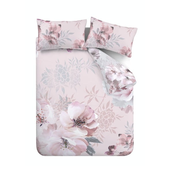 Rožnata posteljnina Catherine Lansfield Dramatic Floral, 200 x 200 cm