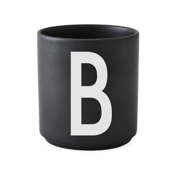 Črna porcelanasta skodelica Design Letters Alphabet B, 250 ml