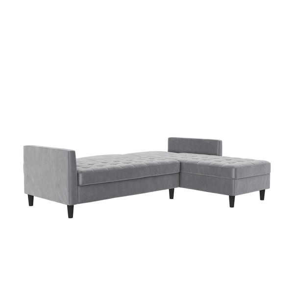 Svetlo siva žametna kotna sedežna garnitura Presley – Støraa-image-2