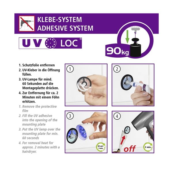 Držalo za brisače iz nerjavečega jekla v sijajno srebrni barvi z namestitvijo brez vrtanja Maribor – Wenko-image-4