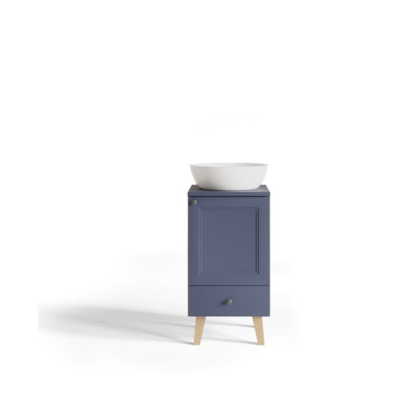 Nizka omarica brez umivalnika v temno modro-naravni barvi 40x76 cm Venezia - STOLKAR