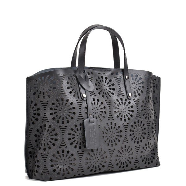 Črna usnjena torbica Mangotti Torbe Lulia-image-1