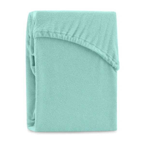 Metino zelena elastična rjuha z visoko vsebnostjo bombaža AmeliaHome Ruby, 80/90 x 200 cm-image-1