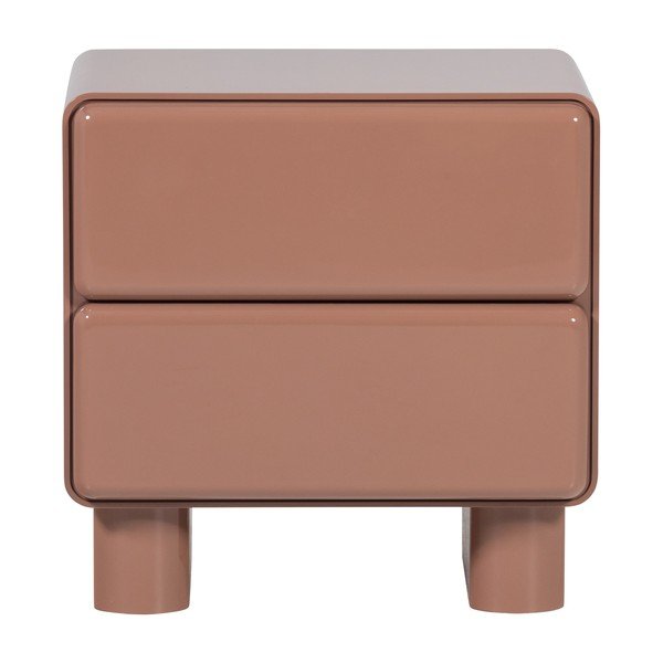 Rožnata nočna omarica v sijajnem dekorju Lustra – WOOOD