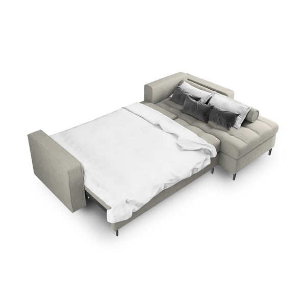 Svetlo siva raztegljiva sedežna garnitura Milo Casa Santo, desni kot-image-4