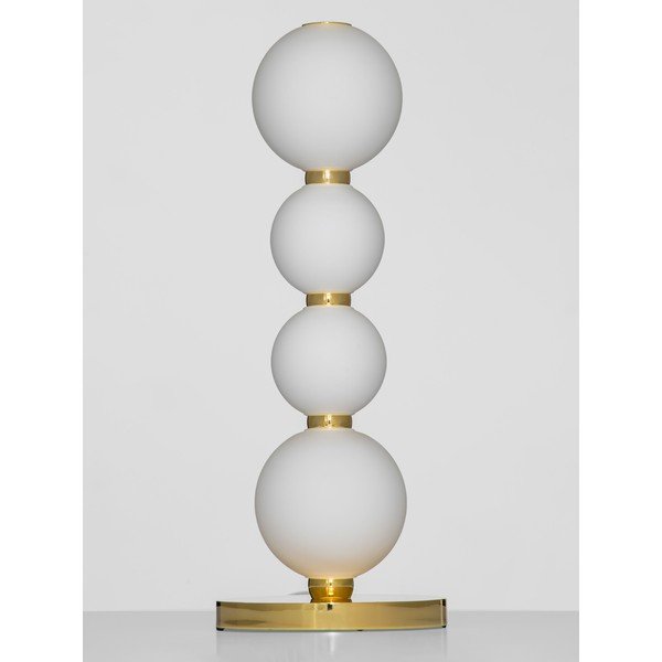 Bela/v zlati barvi kovinska LED namizna svetilka s steklenim senčilom (višina 31 cm) Perla – Nova Luce-image-2