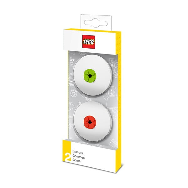 Komplet 2 radirk LEGO® Red & Lime