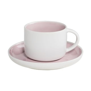 Bela in roza porcelanska skodelica s podstavkom Maxwell & Williams Tint, 240 ml
