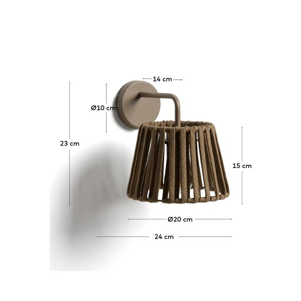 LED stenska zunanja svetilka s solarnim panelom (višina 23 cm) Aldet – Kave Home-image-4