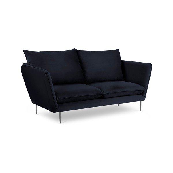 Temno modra žametna zofa Mazzini Sofas Acacia, dolžina 175 cm-image-4