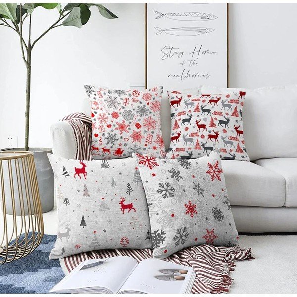Prevleke za blazino v kompletu 4 ks z božičnim motivom 43x43 cm Merry Christmas – Mila Home