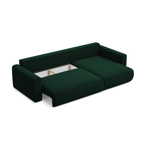 Zelena žametna raztegljiva/s prostorom za shranjevanje kotna sedežna garnitura (desni kot/z ležalnikom) Kapua – Makamii-image-4