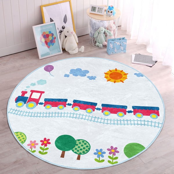 Svetlo modra otroška preproga ø 100 cm Comfort – Mila Home-image-4