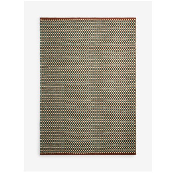Zelenomodra ročno tkana preproga iz mešanice volne 200x290 cm Ember – MADE