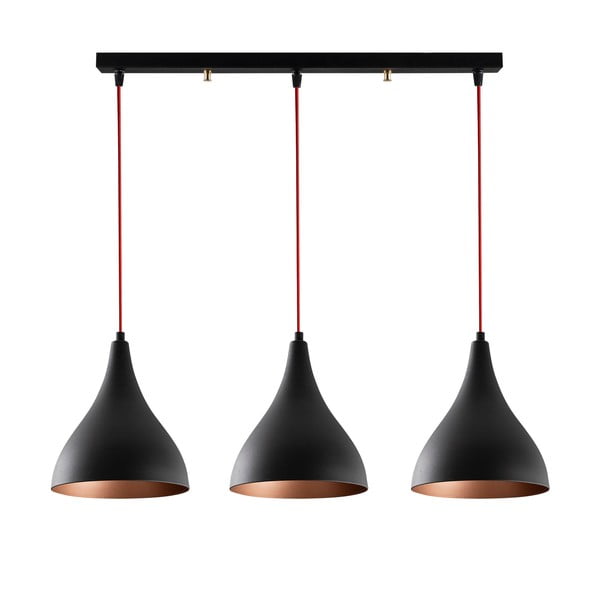 Črna viseča svetilka s kovinskim senčnikom Berceste – Opviq lights-image-3