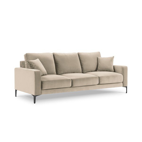 Bež žametna sedežna garnitura Kooko Home Harmony, 220 cm-image-2