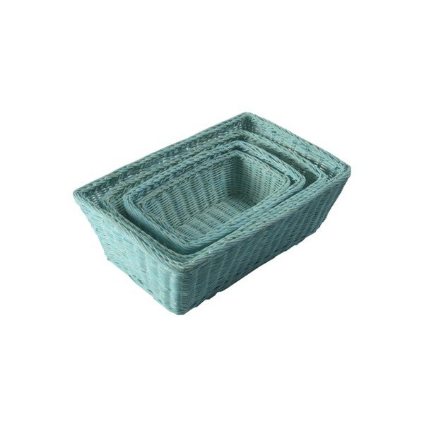 Komplet 4 turkiznih košar iz ratana Compactor Saga-image-1