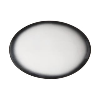 Belo-črn keramični ovalni krožnik Maxwell & Williams Caviar, 30 x 22 cm