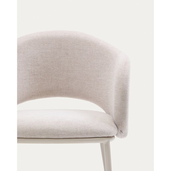 Kremno bel oblazinjen jedilni stol Maina – Kave Home-image-4