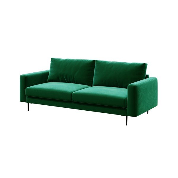 Temno zelena žametna zofa Devichy Levie, 222 cm-image-2