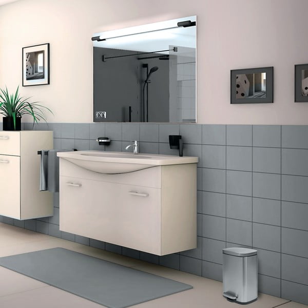 Jeklen koš za smeti v mat srebrni barvi s pedalom 5 l Akira – Spirella-image-3