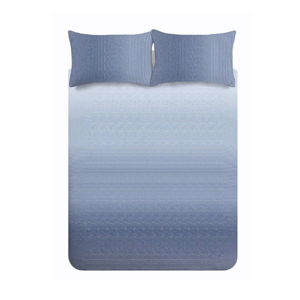 Modra posteljnina za zakonsko posteljo 200x200 cm Graded Stripe – Catherine Lansfield