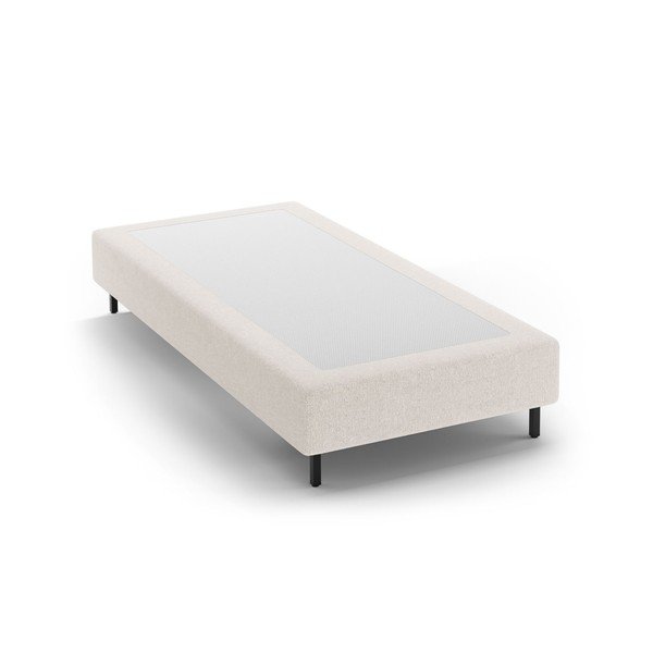 Kremno bela oblazinjena postelja brez vzglavja 90x200 cm Whale – Micadoni 