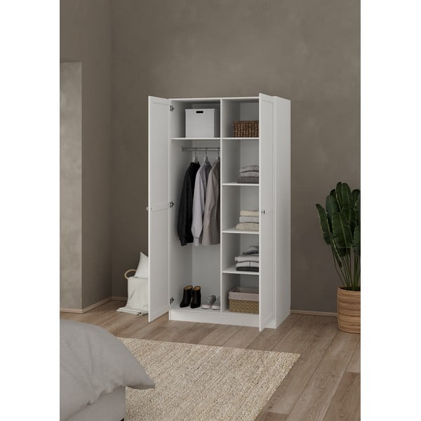 Bela garderobna omara 99x200x62 cm Billund – Tvilum-image-2