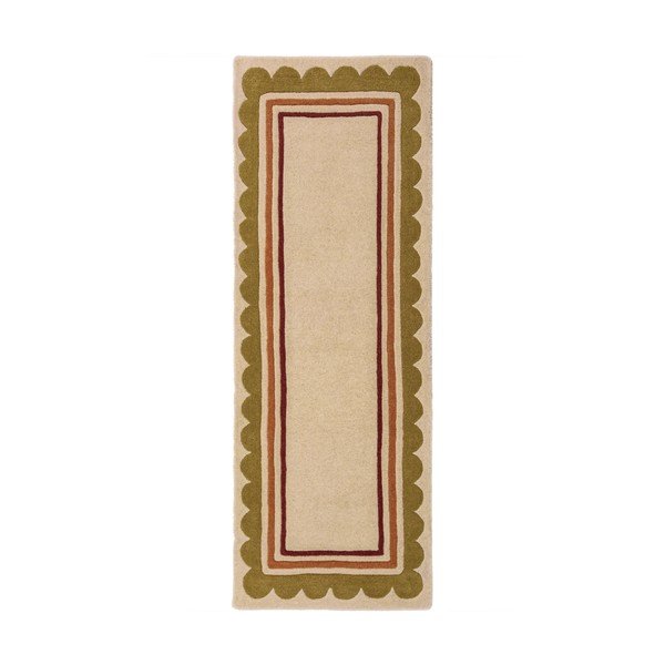 Ročno tkan volnen tekač v naravni barvi 80x230 cm Lois – Flair Rugs