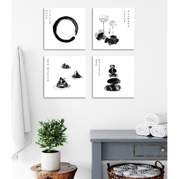Slike v kompletu 4 ks 30x30 cm Japanese Zen – Wallity-image-3