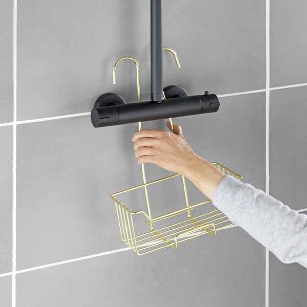 Viseča kopalniška polica iz nerjavečega jekla v zlati barvi Milo – Wenko-image-2