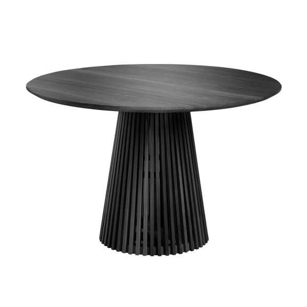 Črna okrogla jedilna miza iz masivne indijske lipovke ø 120 cm Jeanette – Kave Home
