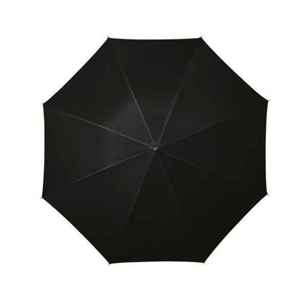 Črn dežnik z lesenim ročajem Ambiance Wooden, ⌀ 102 cm-image-1