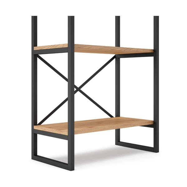 Črn/naravni regal v hrastovem dekorju 58x175 cm Dusan – Marckeric-image-4